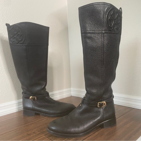 Tory Burch Black Leather Riding Boots knee high boots - Picture 16 of 16